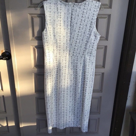 Enfocus Studio Dress Sz10 Wht Fitted Knee Length Zip Back Knit NWOT - Picture 5 of 11